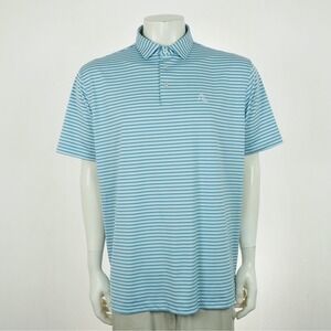 Rhoback Golf Polo Shirt Mens Sz XL Birdie Blue Striped Casual Performance Blend